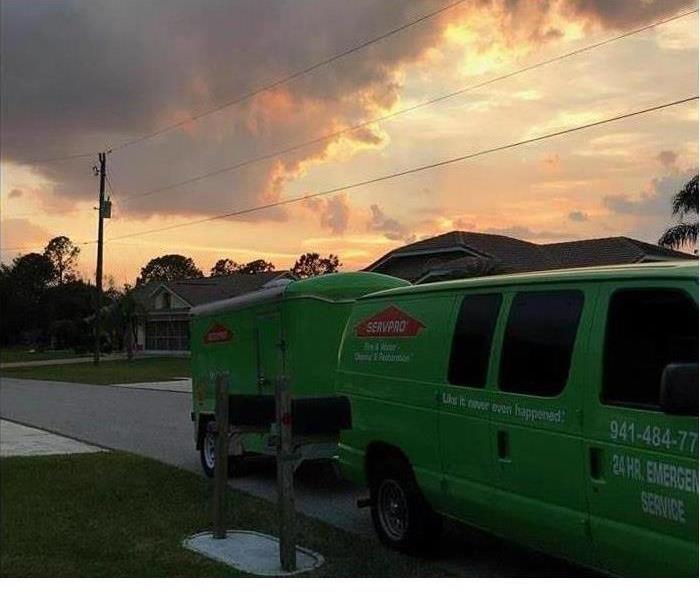 SERVPRO of Venice on the Job Site At Sunset