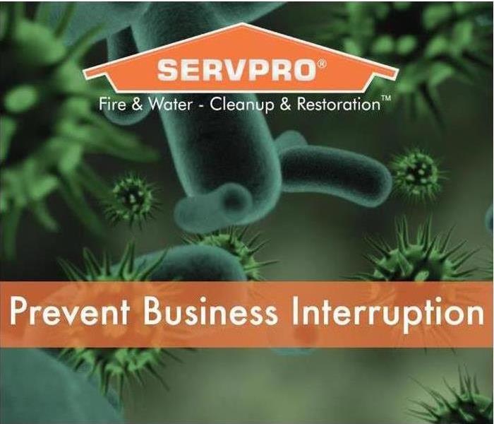 SERVPRO Logo with microbes and spores